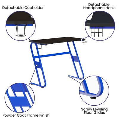 Flash Furniture 52"W Gaming Ergonomic Desk, Blue (NANRSG1030BL)