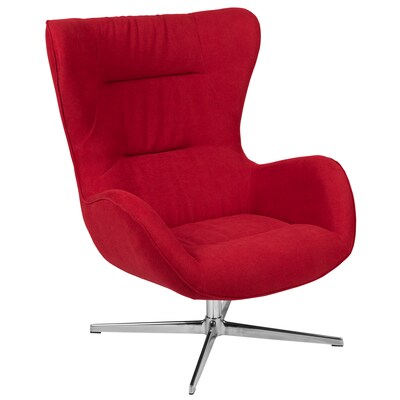 Flash Furniture Fabric Swivel Wing Chair, Red (ZBWINGREDFAB)