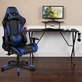 Flash Furniture 52 Gaming Desk with Blue Reclining Gaming Chair Set, Black (BLNX20RSG1031BL)