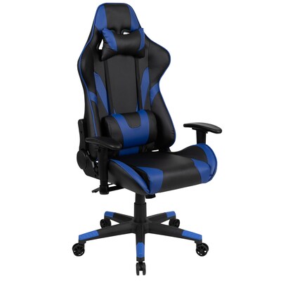 Flash Furniture 52" Gaming Desk with Blue Reclining Gaming Chair Set, Black (BLNX20RSG1031BL)