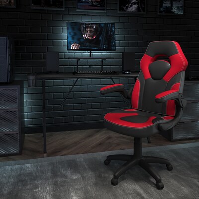 Flash Furniture 52" Gaming Desk and Red/Black Racing Chair Set, Black (BLNX10RSG1031RD)