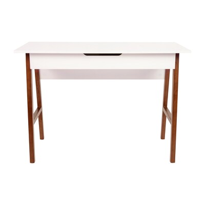 Flash Furniture 42" Home Office Writing Computer Desk with Drawer, White (GCMBLK60WHWAL)