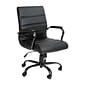 Flash Furniture Whitney Ergonomic LeatherSoft Swivel Mid-Back Executive Office Chair, Black/Black (G