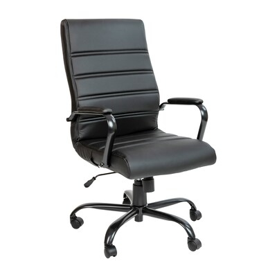 Flash Furniture Whitney Ergonomic LeatherSoft Swivel High Back Executive Office Chair, Black/Black (GO2286HBKBK)