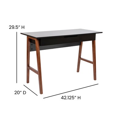 Flash Furniture 42" Home Office Writing Computer Desk with Drawer, Black (GCMBLK60BKWAL)