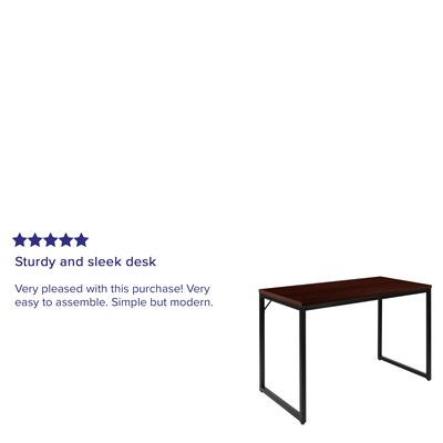 Flash Furniture 47" Tiverton Industrial Modern Commercial Grade Office Computer Desk, Red (GCGF15612MHG)