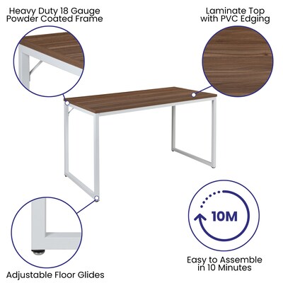 Flash Furniture 47"W Tiverton Industrial Modern Commercial Grade Office Computer Desk, Wood Grain (GCGF15612WALWH)