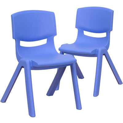 Flash Furniture Plastic Student Stacking Chair, Blue, 2-Pieces (2YUYCX002BLUE)