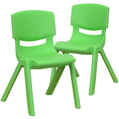 Flash Furniture Plastic Student Stacking Chair, Green, 2-Pieces (2YUYCX002GREEN)