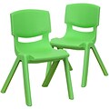 Flash Furniture Plastic Student Stacking Chair, Green, 2-Pieces (2YUYCX002GREEN)
