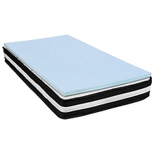 Flash Furniture Capri Comfortable Sleep 10 Inch Mattress & 2 inch Gel Memory Foam Topper Bundle, Twi