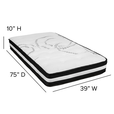 Flash Furniture Capri Comfortable Sleep 10 Inch Mattress & 2 inch Gel Memory Foam Topper Bundle, Twin (CLE230P102M35T)