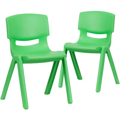 Flash Furniture Plastic Student Stacking Chair, Green, 2-Pieces (2YUYCX004GREEN)