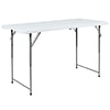 Flash Furniture Folding Table, 47.5L x 23.75W, Granite White (RB2448ADJ2)