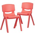 Flash Furniture Whitney Plastic Student Stackable Chair, Red, 2 Pack (2YUYCX004RED)