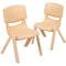 Flash Furniture Plastic School Chair with 10.5 Seat Height, Natural, 2-Pieces (2YUYCX003NAT)