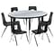 Flash Furniture Emmy 48 Round Activity Table Set, Height Adjustable, Gray/Black (XUG16CHA48HCGTA)