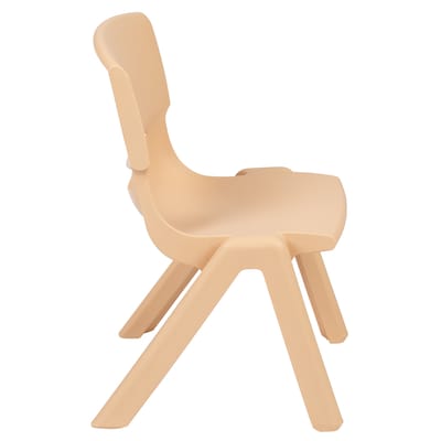 Flash Furniture Plastic School Chair with 10.5" Seat Height, Natural, 2-Pieces (2YUYCX003NAT)