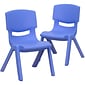 Flash Furniture Plastic School Chair with 10.5" Seat Height, Blue, 2-Pieces (2YUYCX003BLUE)