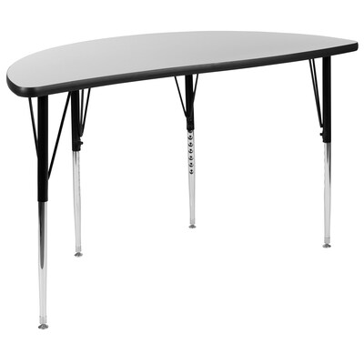 Flash Furniture Emmy 48" Round Activity Table Set, Height Adjustable, Gray/Black (XUG16CHA48HCGTA)