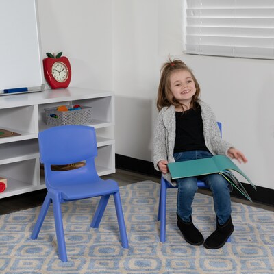 Flash Furniture Plastic School Chair with 10.5" Seat Height, Blue, 2-Pieces (2YUYCX003BLUE)
