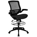 Flash Furniture Mesh Mid-Back Drafting Stool with Lumbar Support, Black (BLLB8801XDBLK)