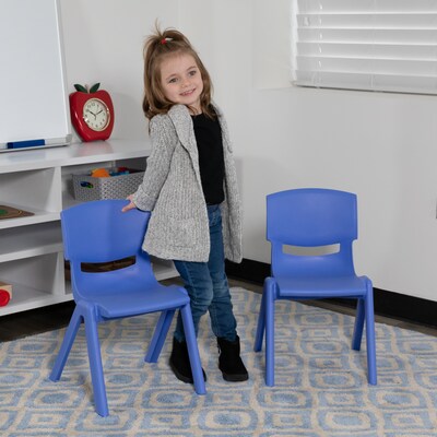 Flash Furniture Plastic School Chair with 10.5" Seat Height, Blue, 2-Pieces (2YUYCX003BLUE)