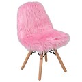 Flash Furniture Fabric Kids Shaggy Dog Accent Chair, Light Pink (DLDA20181LP)