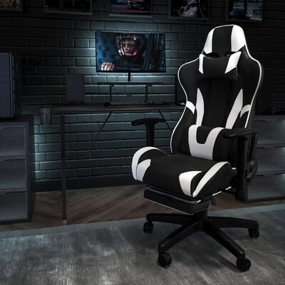 Flash Furniture 52"W Gaming Desk and Black Footrest Reclining Gaming Chair Set, Black (BLNX30RSG1031BK)