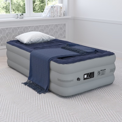 Flash Furniture Kellos 18 inch Air Mattress with ETL Certified Internal Electric Pump and Carrying Case, Twin (WGAM10118T)