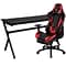 Flash Furniture 55W Gaming Desk and Red Footrest Reclining Gaming Chair Set, Black (BLNX30D1904LRD)
