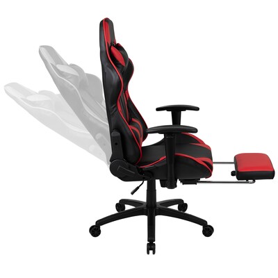 Flash Furniture 55"W Gaming Desk and Red Footrest Reclining Gaming Chair Set, Black (BLNX30D1904LRD)