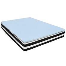Flash Furniture Capri Comfortable Sleep 10 Inch Mattress & 2 inch Gel Memory Foam Topper Bundle, Que