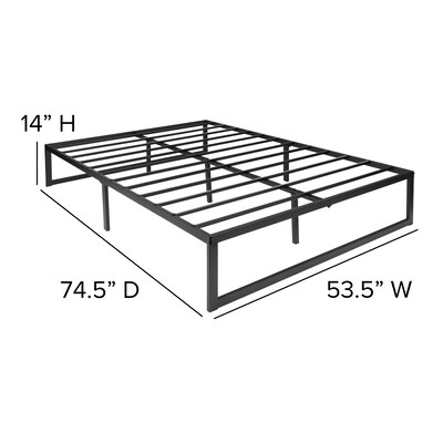 Flash Furniture Louis 14 Inch Metal Platform Bed Frame with 12 Inch Pocket Spring Mattress, Full (XUBD1012PSMF)