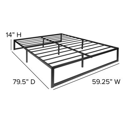 Flash Furniture Louis 14 Inch Metal Platform Bed Frame with 12 Inch Pocket Spring Mattress, Queen (XUBD1012PSMQ)