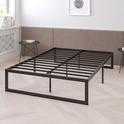 Flash Furniture Louis 14 Inch Metal Platform Bed Frame with 12 Inch Memory Foam Pocket Spring Mattress, Twin (XUBD1000112MFMT)