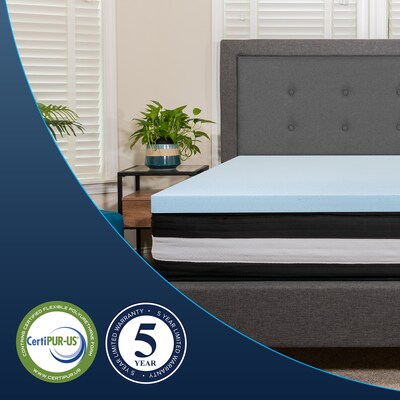 Flash Furniture Capri Comfortable Sleep 12 Inch Mattress & 2 inch Gel Memory Foam Topper Bundle, Full (CLE230P2M35F)