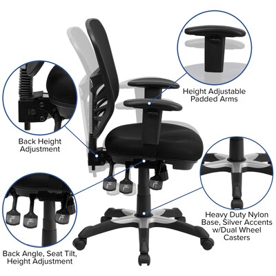 Flash Furniture Electric 27"H - 44"H Adjustable Standing Desk with Black Mesh Executive Office Chair, Black (BLN20460001BK)