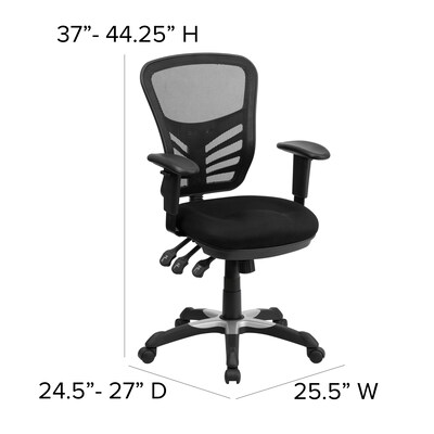 Flash Furniture Electric 27"H - 44"H Adjustable Standing Desk with Black Mesh Executive Office Chair, Black (BLN20460001BK)
