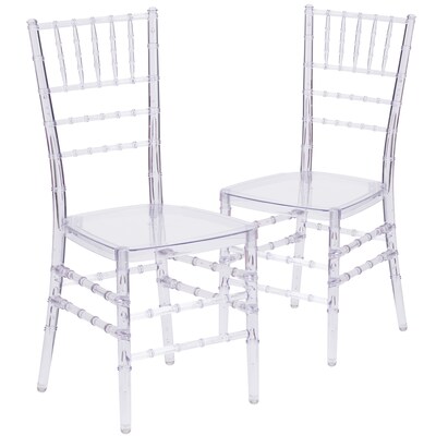 Flash Furniture Traditional Plastic/Poly Dining Chair, Crystal Ice, 2/Pack (2BHICECRYSTAL)