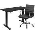 Flash Furniture Electric 27H - 44H Adjustable Standing Desk with Mid-Back Black Executive Office C