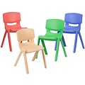 Flash Furniture Whitney Plastic Student Stackable Chair, Assorted Colors, 4 Pack (4YUYCX4004MULTI)