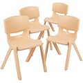 Flash Furniture Plastic Student Stacking Chair, Natural, 4-Pieces (4YUYCX4004NAT)