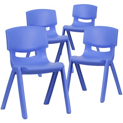 Flash Furniture Plastic Student Stacking Chair, Blue, 4-Pieces (4YUYCX4004BLUE)