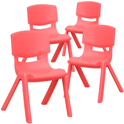 Flash Furniture Plastic Student Stacking Chair, Red, 4-Pieces (4YUYCX4001RED)
