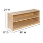 Flash Furniture 24"H x 48"L Wooden 2 Section School Classroom Storage Cabinet, Natural (MKSTRG005)