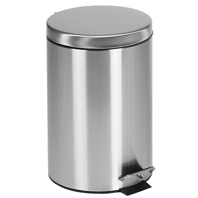 Flash Furniture Stainless Steel Indoor Trash Can With Soft-Close Lid, 3.2 Gallon, Silver (PFH008A12M)