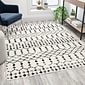 Flash Furniture Beth Collection Polyester 82" x 60" Rectangular Machine Made Rug, Ivory/Black (RCCR19133057WH)