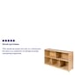 Flash Furniture 30"H x 48"L Wooden 5 Section School Classroom Storage Cabinet, Natural (MKSTRG008)