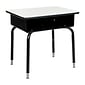 Flash Furniture Billie 24"W Student Desk with Open Front Metal Book Box, Gray (FDDESKGY)